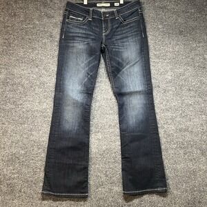 BKE Sabrina Women's Jeans 27R Bootcut Low Rise Flare Dark Wash Buckle Y2K